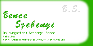 bence szebenyi business card